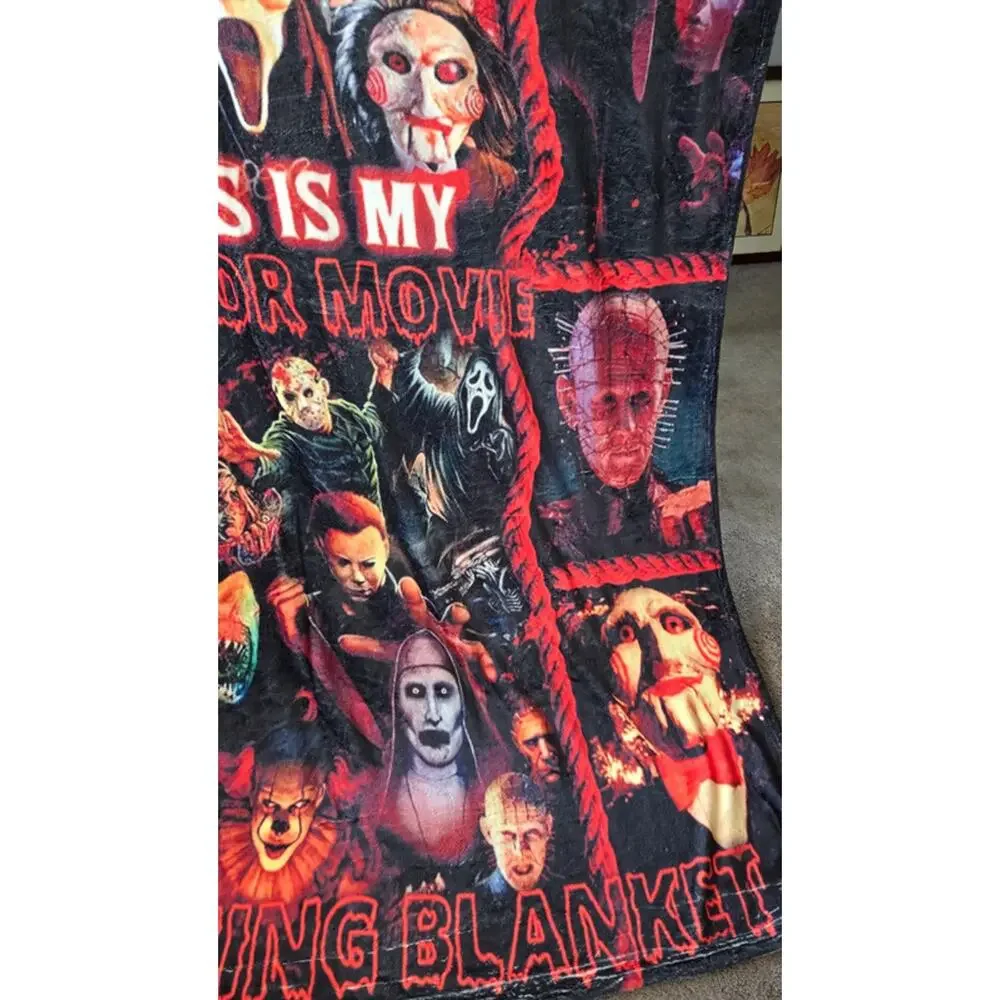 My Horror Movie Watching Blanket 60x80 Jason Michael Myers Freddy Chucky NWOT